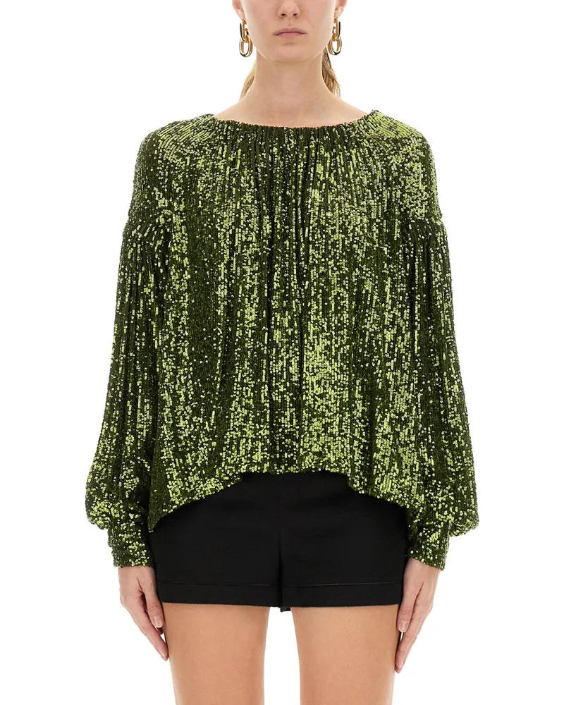 Paco Rabanne Paillistbluse Green