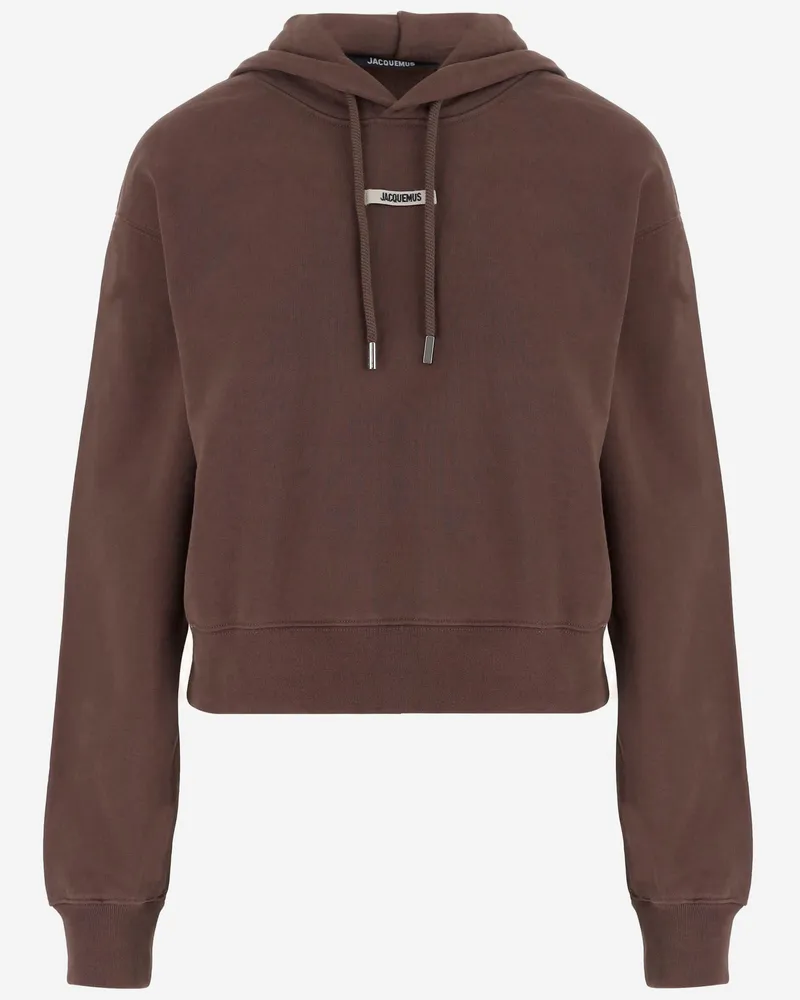 Jacquemus Le Hoodie Grosgrain Marrone