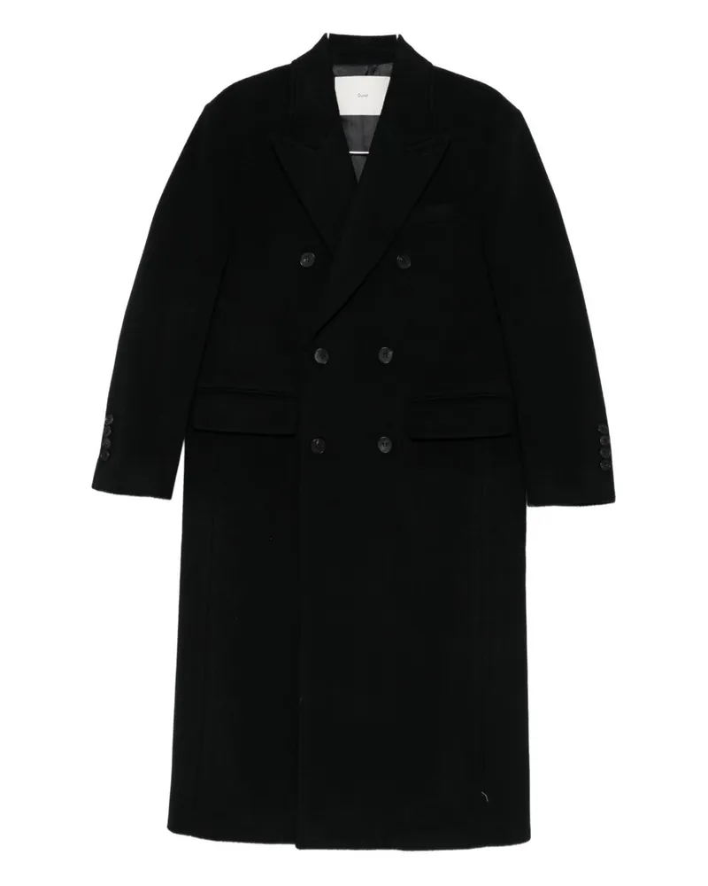 Dunst Zweireihiger Mantel aus -Wolle Black