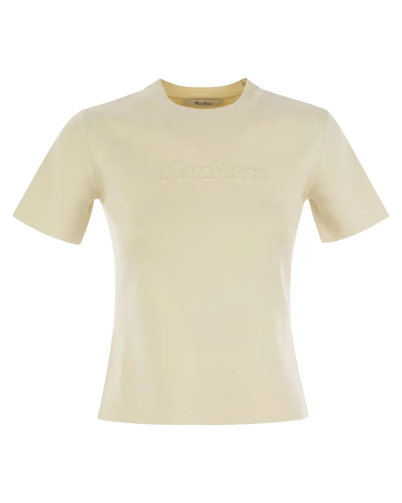 Max Mara Segale Viskose Mischpullover mit Logo Cream