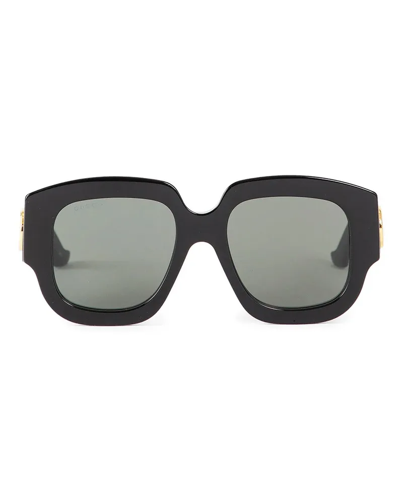 Gucci Double G übergroße Rahmen Sonnenbrille Black