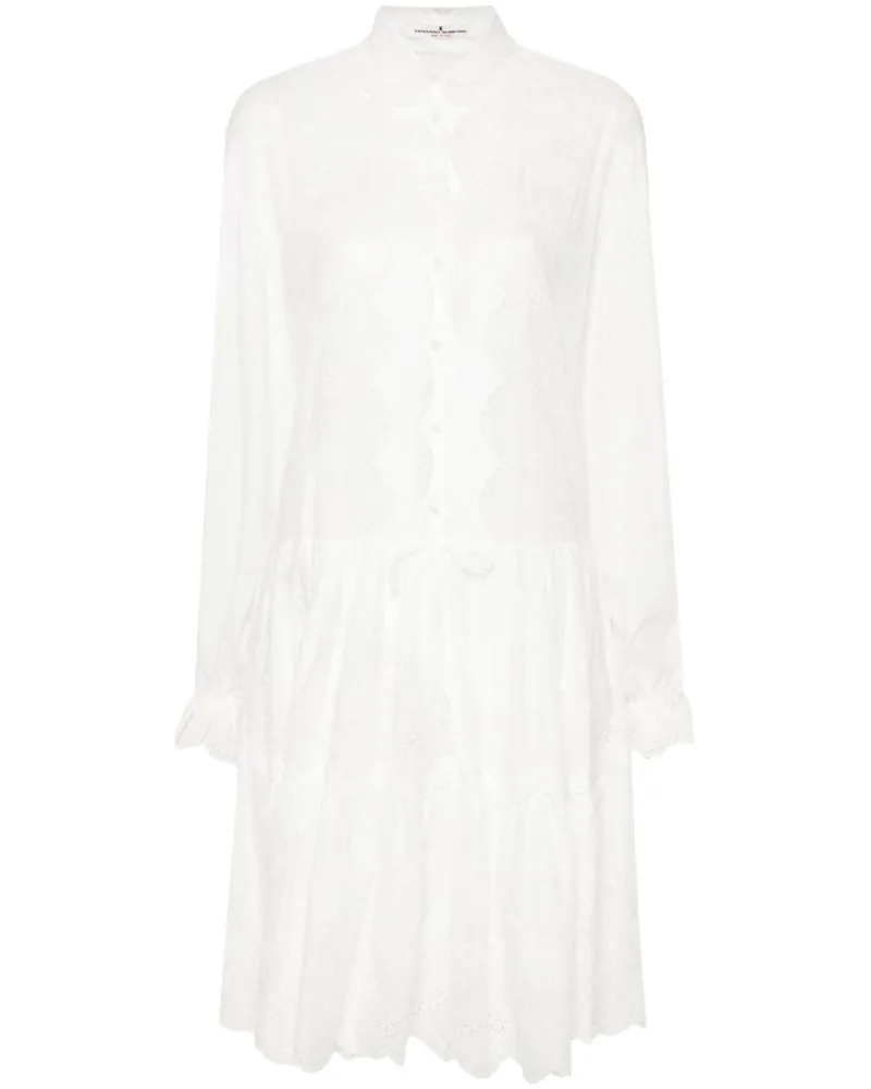 Ermanno Scervino gesticktes Hemdkleid White