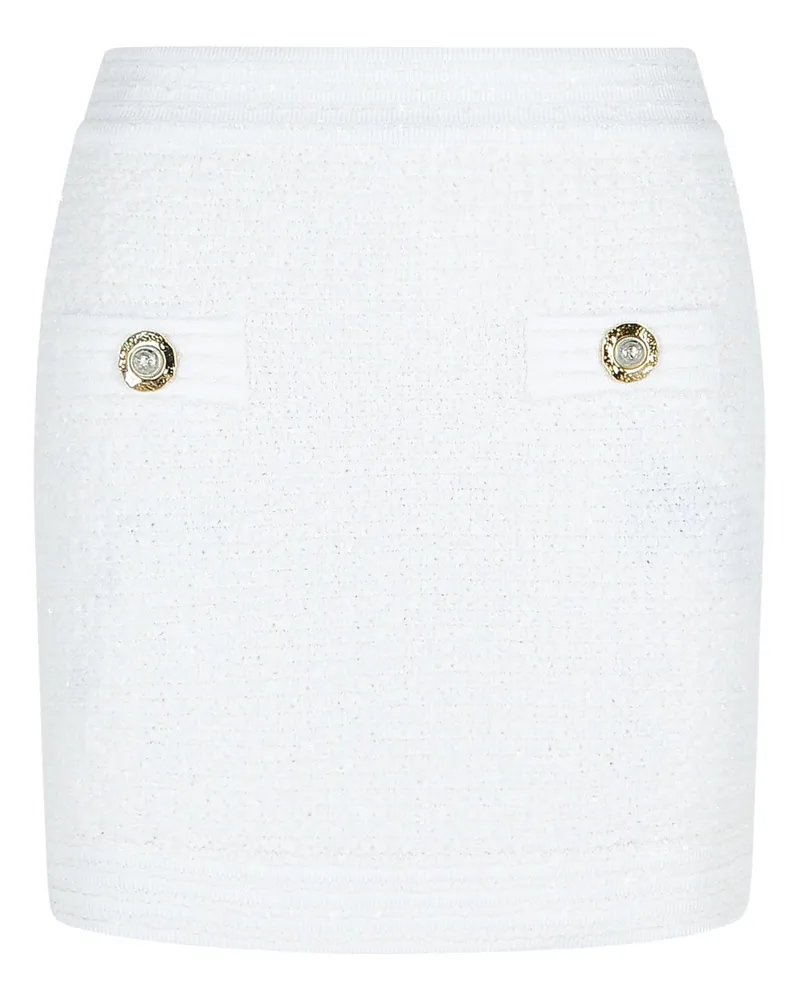 Balmain weiße Baumwollmischung Minirock White