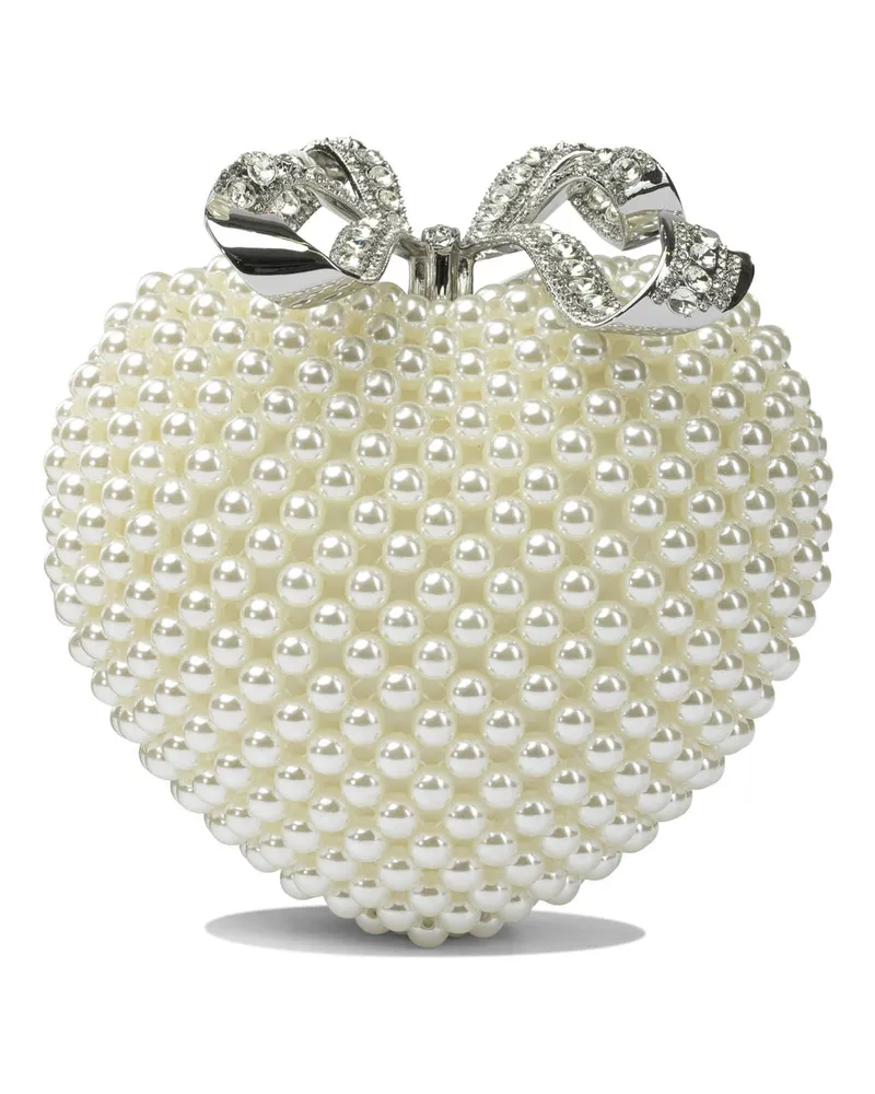 Self-Portrait Selbstporträt-Clutch in Herzform Beige