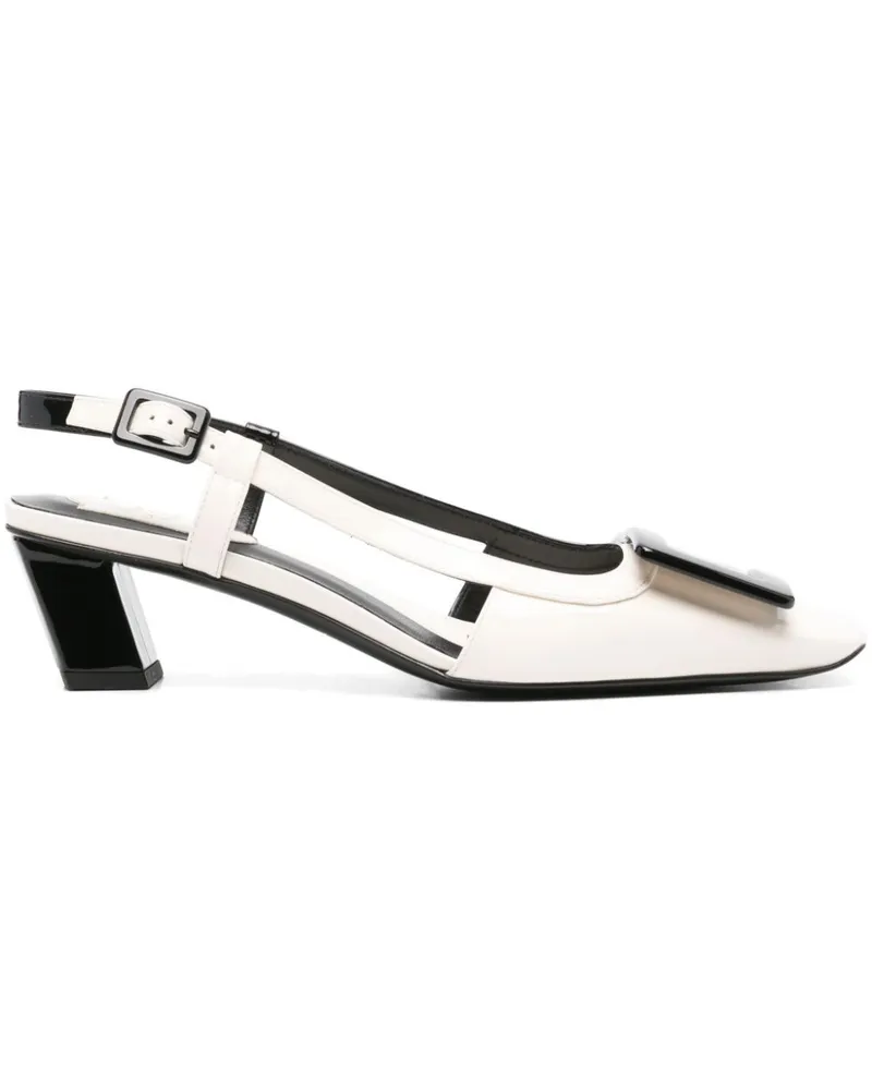Roger Vivier Belle Vivier Leder Slingback Pumps White