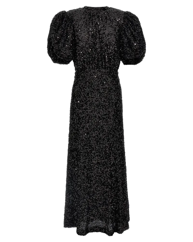 ROTATE Birger Christensen Dreh Birger Christensen Pailletten Midi Kleid Black