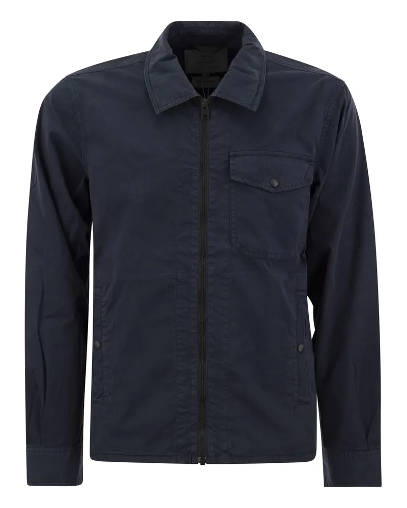 Woolrich Kleidungsstück gefärbte Hemdjacke in reiner Baumwolle Blue