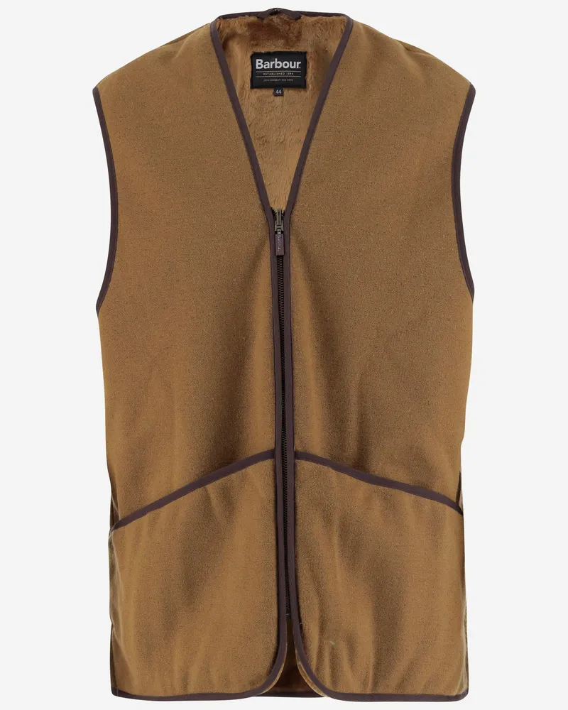 Barbour Reißverschluss Acrylfleckenweste Brown