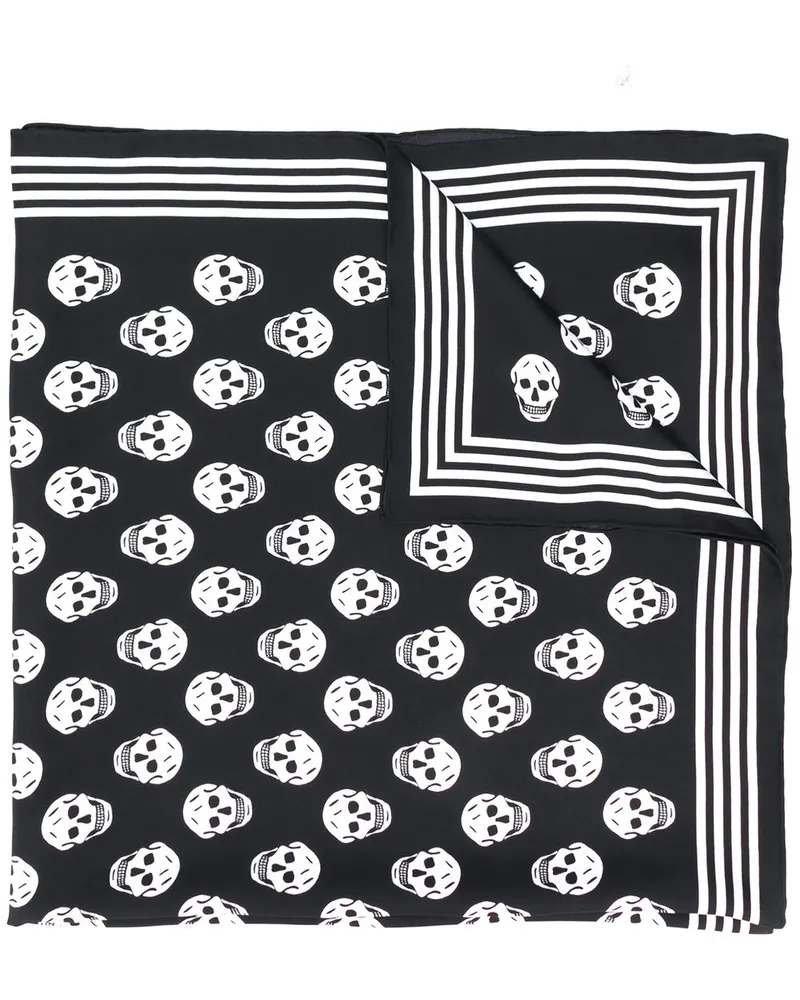 Alexander McQueen Alexander MC Queen Schädel Seidenschal Schwarz