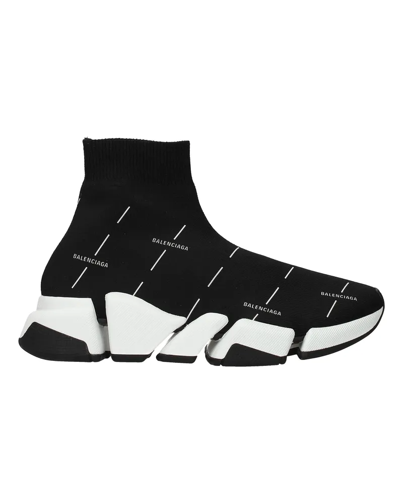 Balenciaga Speed 2.0 Damens Stoff-Sneaker Schwarz -