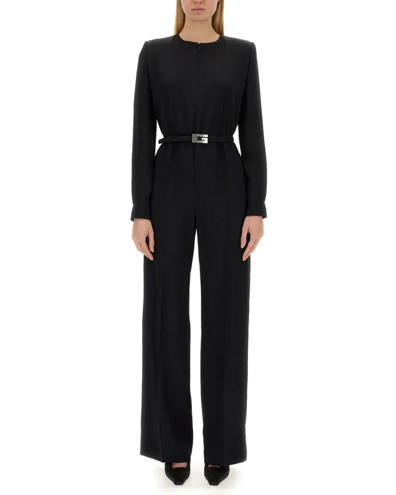 Gucci Viskose -Jumpsuit mit Gürtel Black