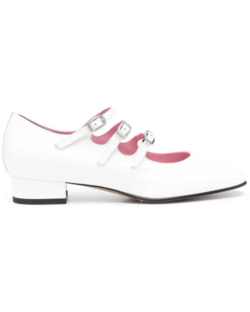 Carel Ariana Patent Leder Mary Janes Ballett Wohnungen White