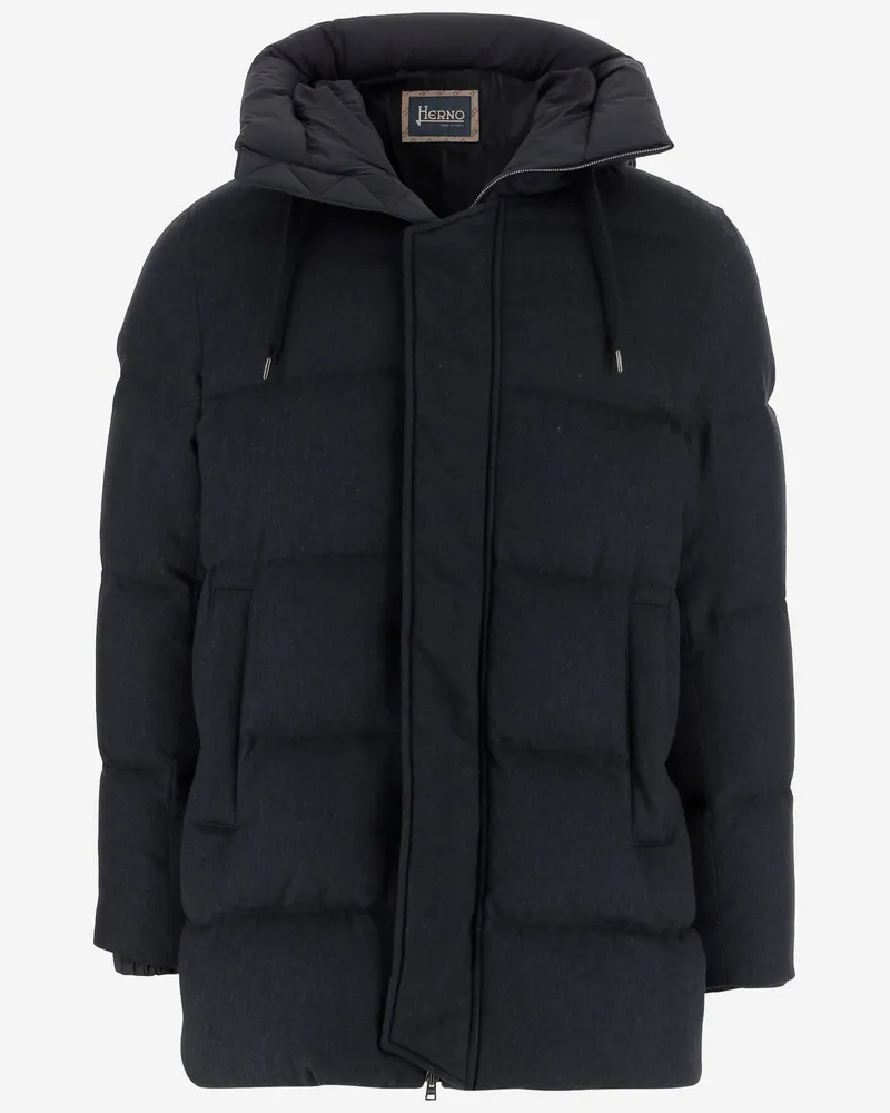 Herno Seide und Kaschmir -Jacke gepolstert Blue