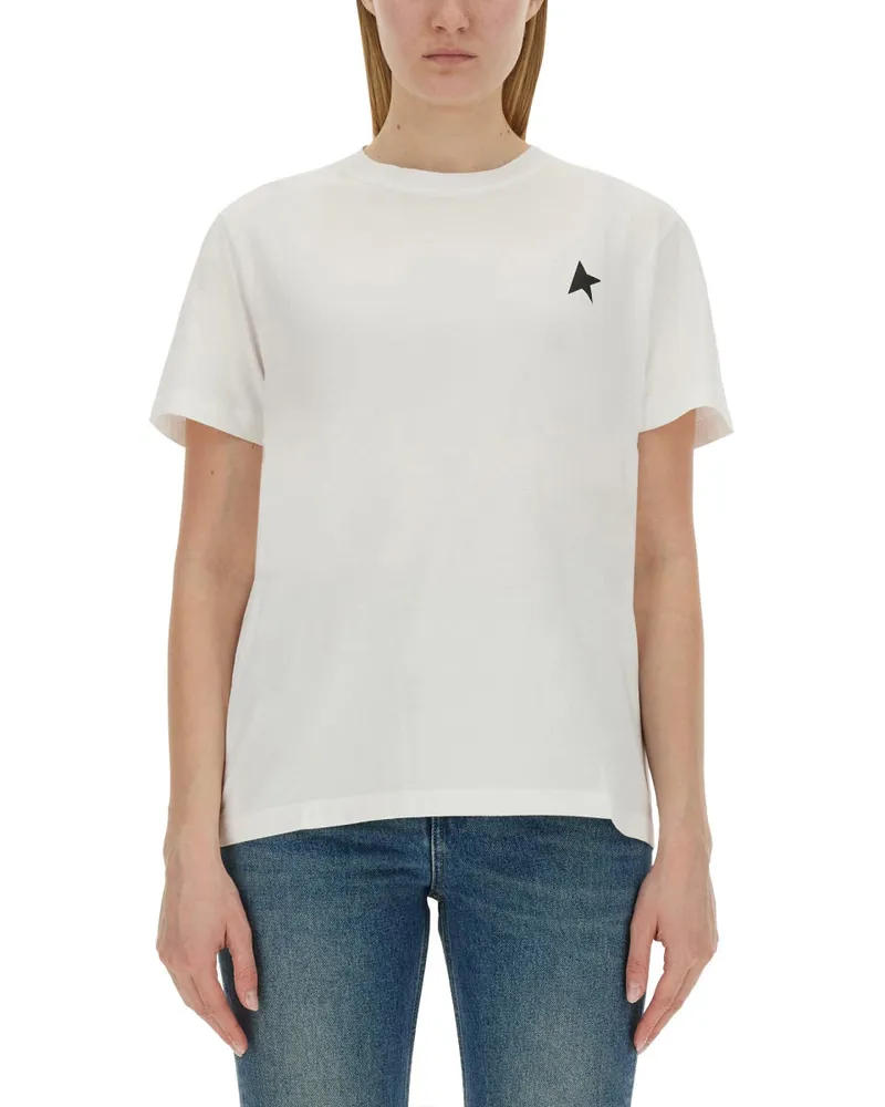Golden Goose Goldenes Gänse -Trikot -T -Shirt White