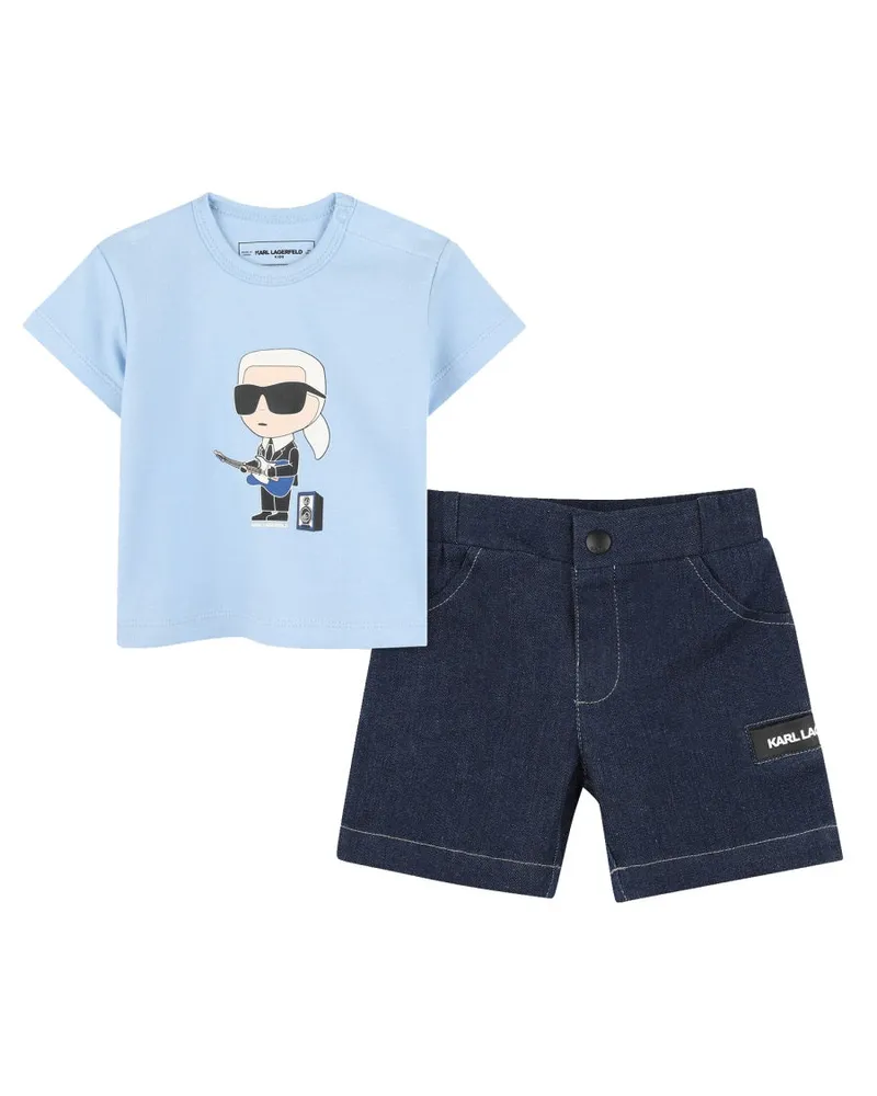 Karl Lagerfeld T -Shirt mit Bermuda -Shorts Blue