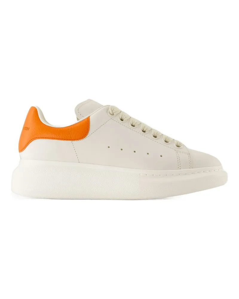 Alexander McQueen Übergroße Turnschuhe Alexander MC Queen Leder Weiß/Orange White