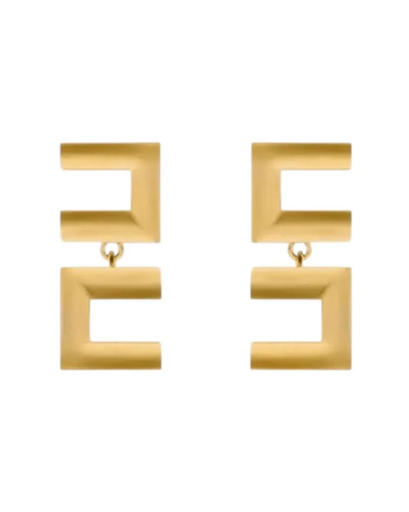 Elisabetta Franchi Logo -Ohrringe Golden
