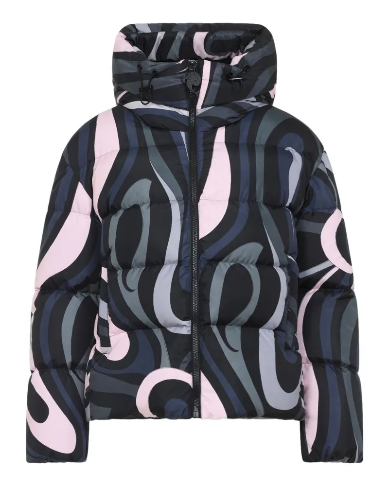 Emilio Pucci bedruckte Daunenjacke aus Nylon Black