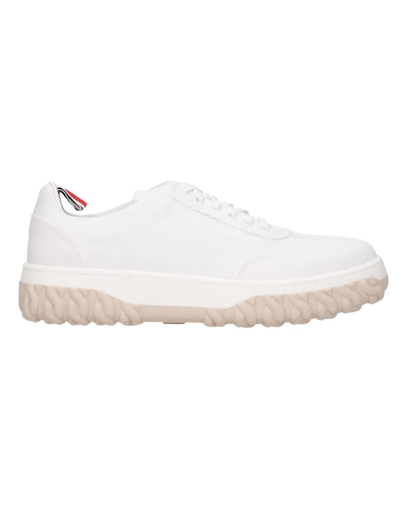 Thom Browne Herrens Turnschuhe aus weißem Stoff -