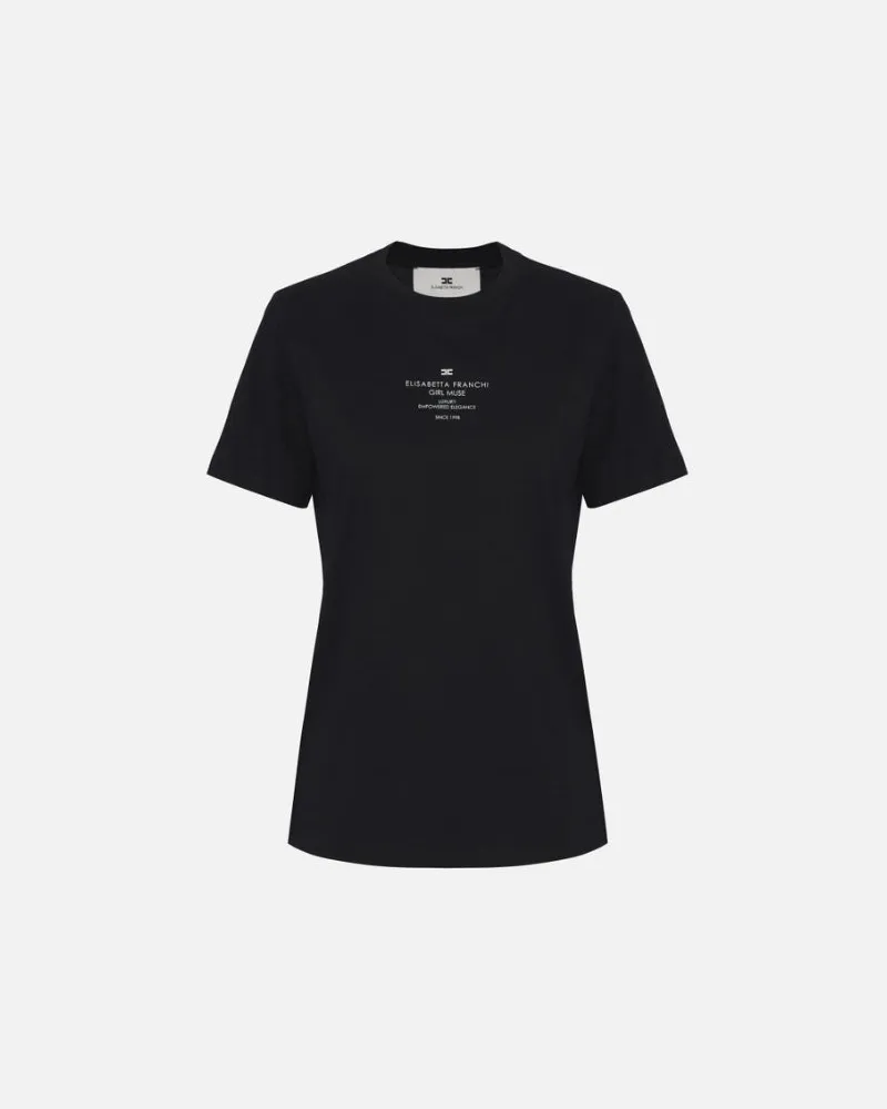 Elisabetta Franchi bedrucktes T-Shirt Black