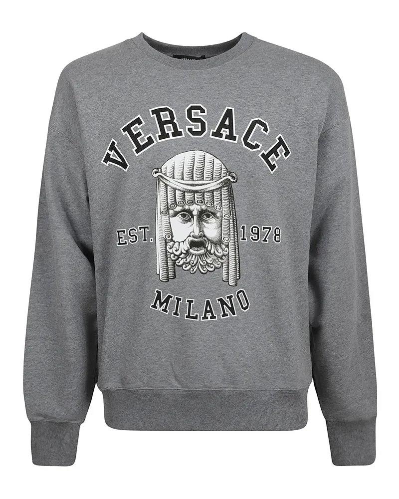 Versace Versace Cotton Crewneck Sweatshirt Grau