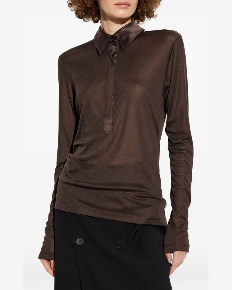 Tom Ford Seidenpolohemd Brown