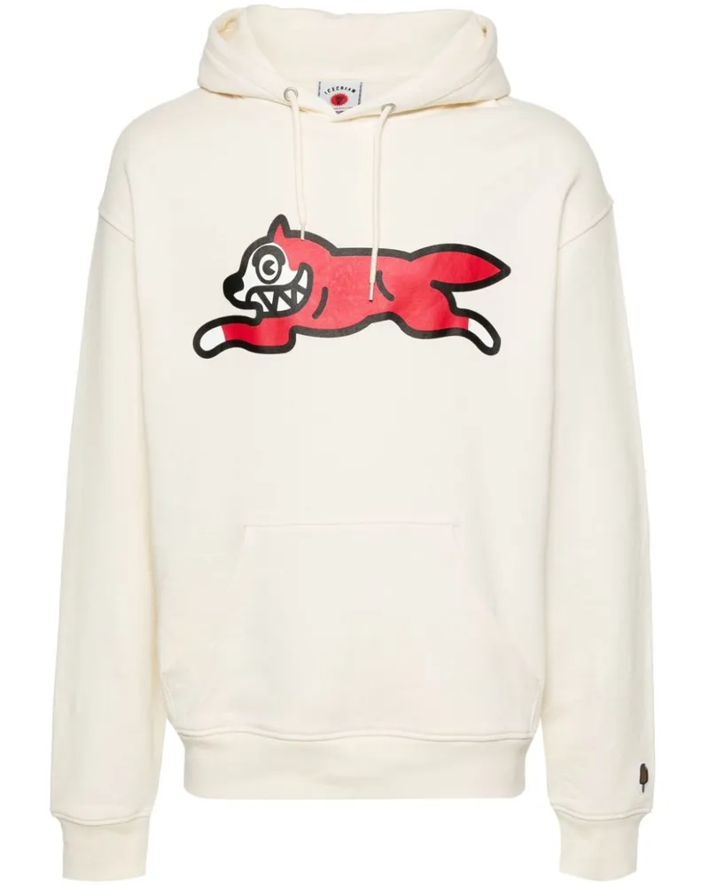 ICECREAM Eiscream Running Dog Cotton Hoodie White