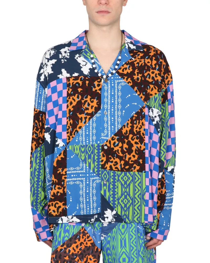 Marcelo Burlon | County of Milan Marcelo Burlon County von Mailand Hawaii Mix & Match -Shirt Blue