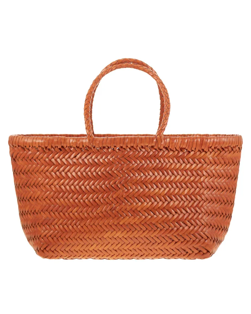 Dragon Dreisprung kleiner gewebter Ledertasche Orange