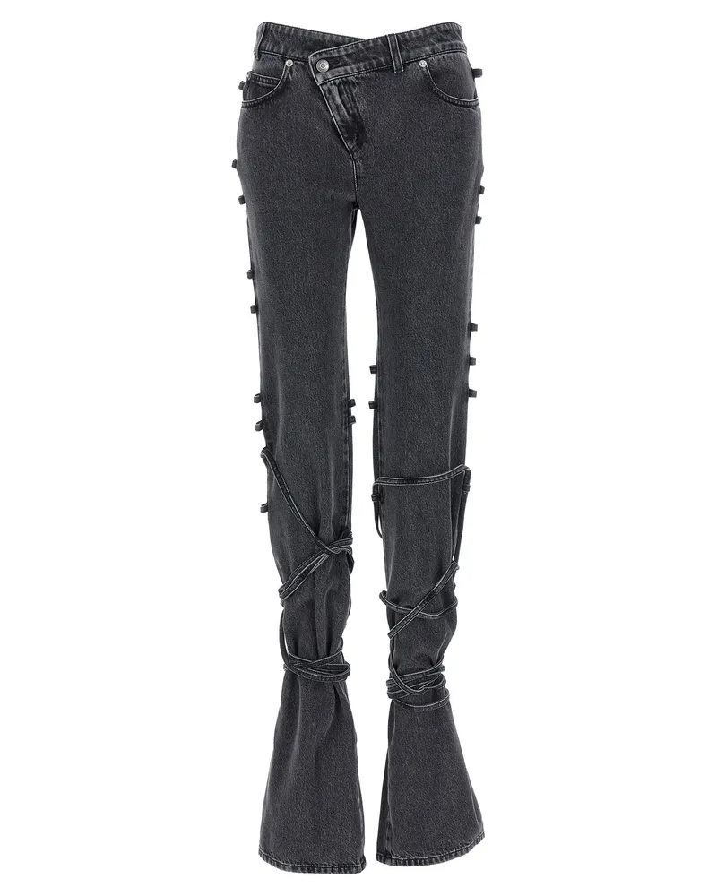 Alexander McQueen Jeans asymmetrischer Schließung Black