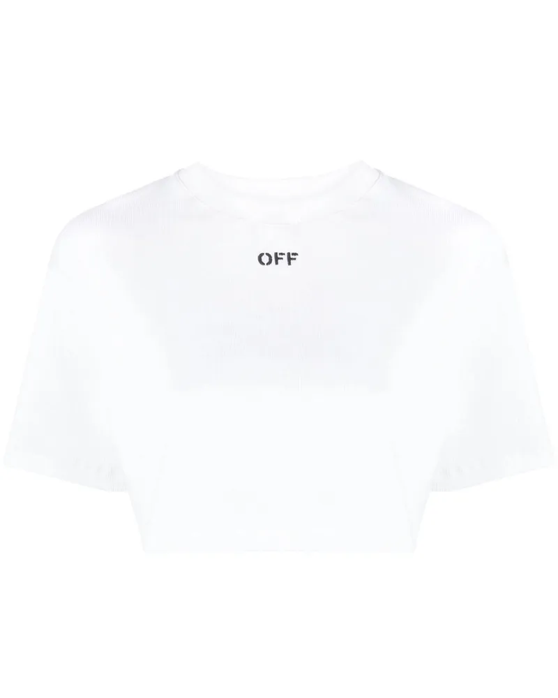 OFF-WHITE Off Drucken T -Shirt abgeschnitten 0110