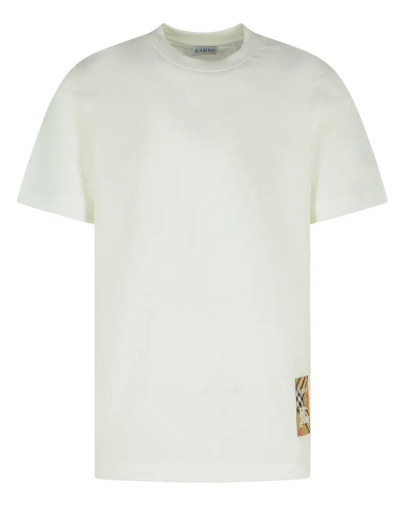 Burberry White Cotton T -Shirt Ivory