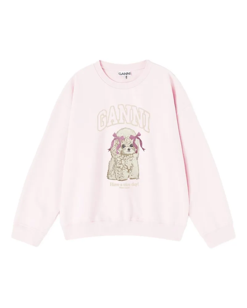 Ganni Puddle Pullover aus Bio-Baumwolle Pink