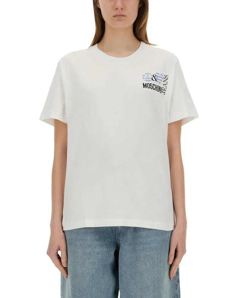 Moschino Moschino -Jeans -T -Shirt mit Druck White