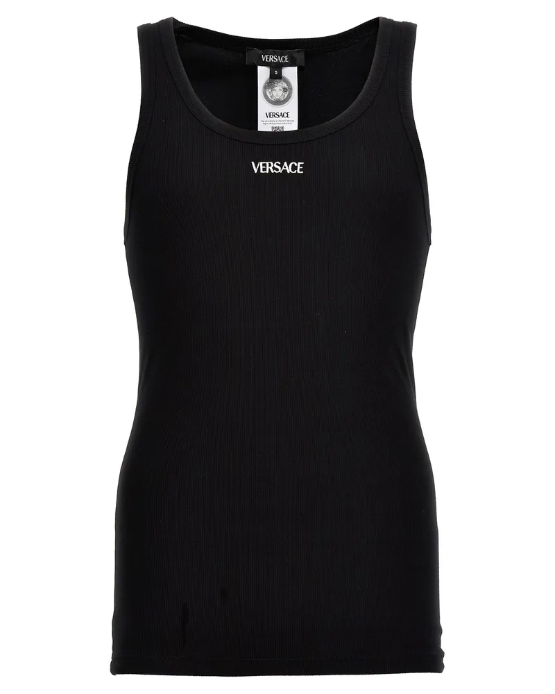 Versace Logo Stickerei Tanktop Black