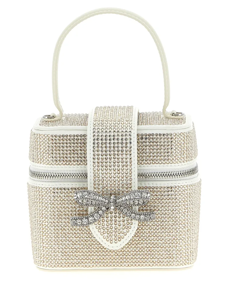 Self-Portrait Self -Porträt 'Satin -Strass -Eitelkeitsfall' Handtasche White