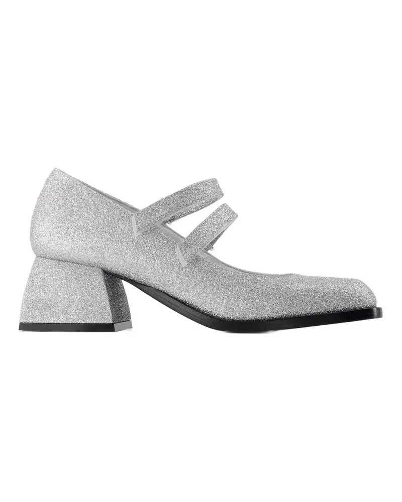 NODALETO Bulla Bacara Pumps  Silber Glitter Leder Metallic
