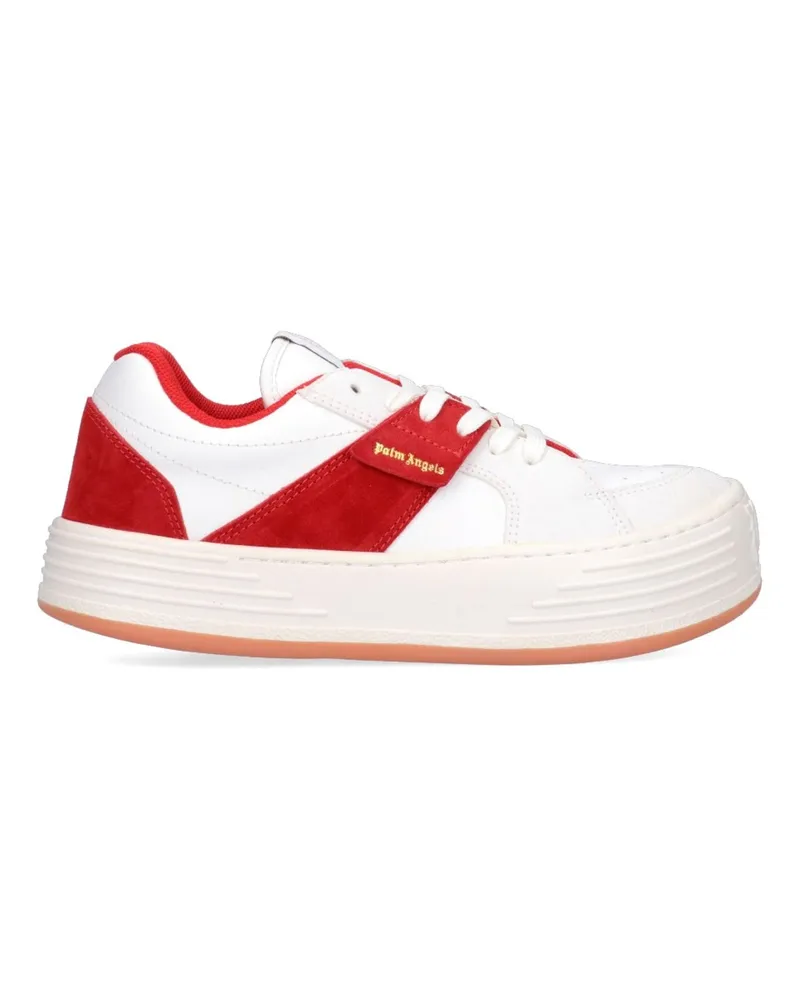 Palm Angels Leder -Logo -Turnschuhe Rot