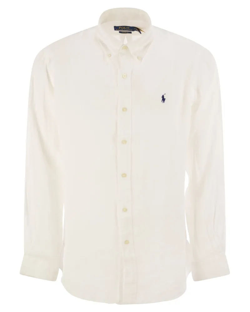 Ralph Lauren Custom Fit Leinenhemd White