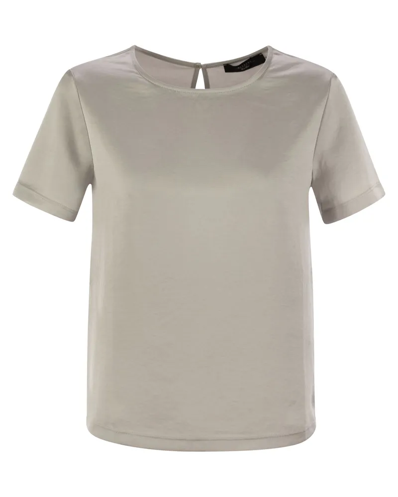 Max Mara Wochenende Max Mara Amburgo Satin und Jersey T -Shirt Pearl