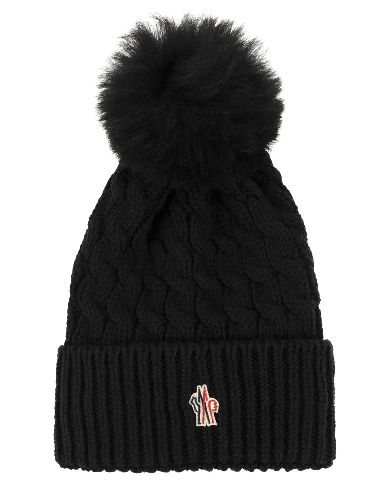 Moncler Wollhut mit Pom Pom Black