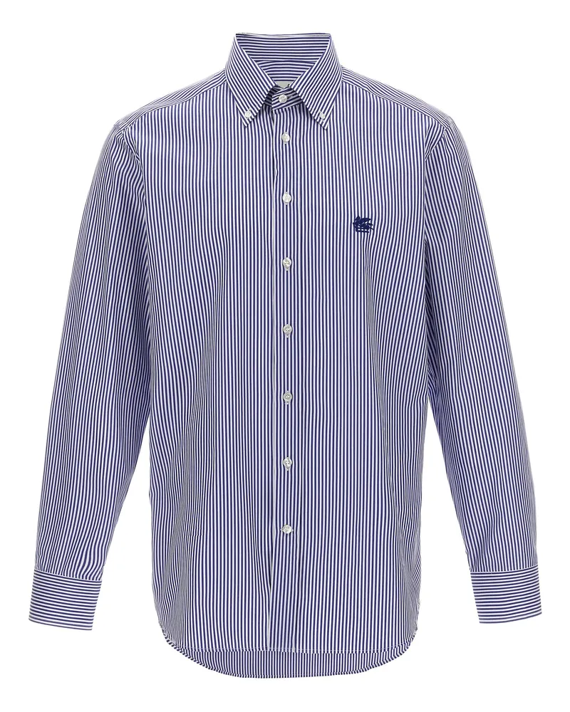 Etro Pegaso' gestreiftes Hemd Blue