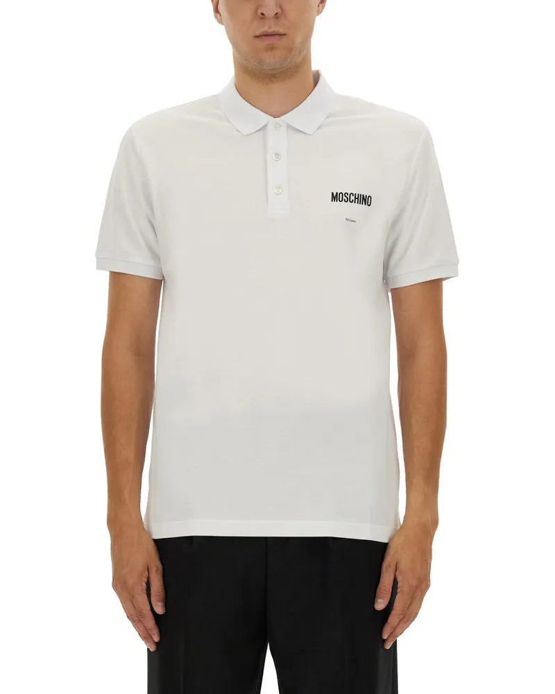 Moschino Baumwollpike Polo White