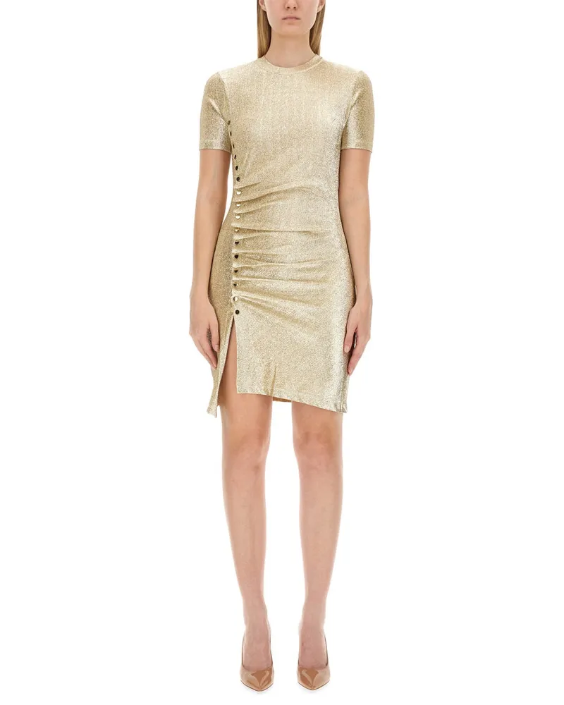 Paco Rabanne Lamin Kleid Gold