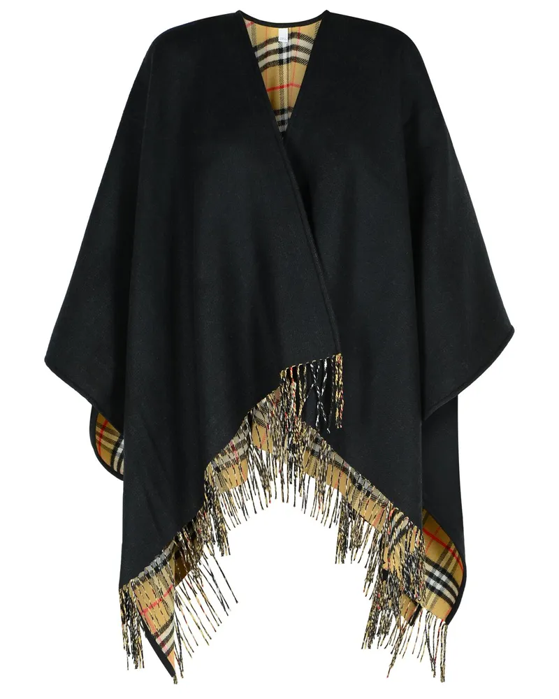 Burberry Reversible Black Woll Cape Black