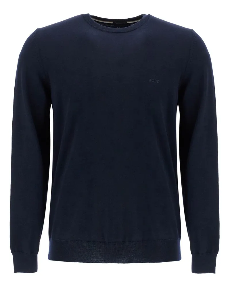 HUGO BOSS Botto' leichter Wollpullover Blue