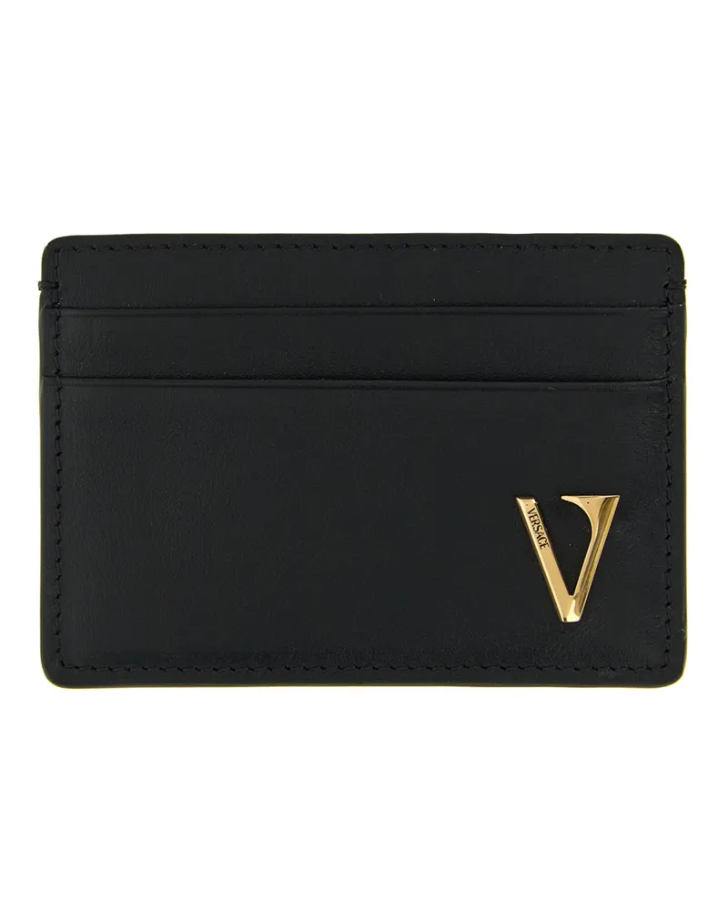 Versace Kartenetui mit „V-Logo Black