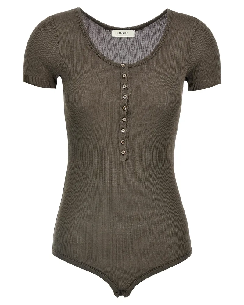 Christophe Lemaire gerippter Körper Brown