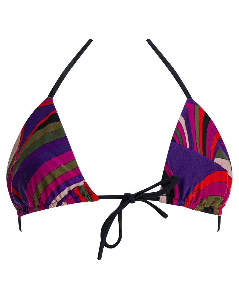 Emilio Pucci Triangel-Bikinioberteil mit Iride-Print Purple