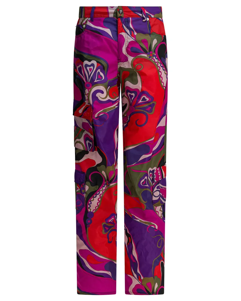 Emilio Pucci Cargohose mit Orchideen-Print Purple
